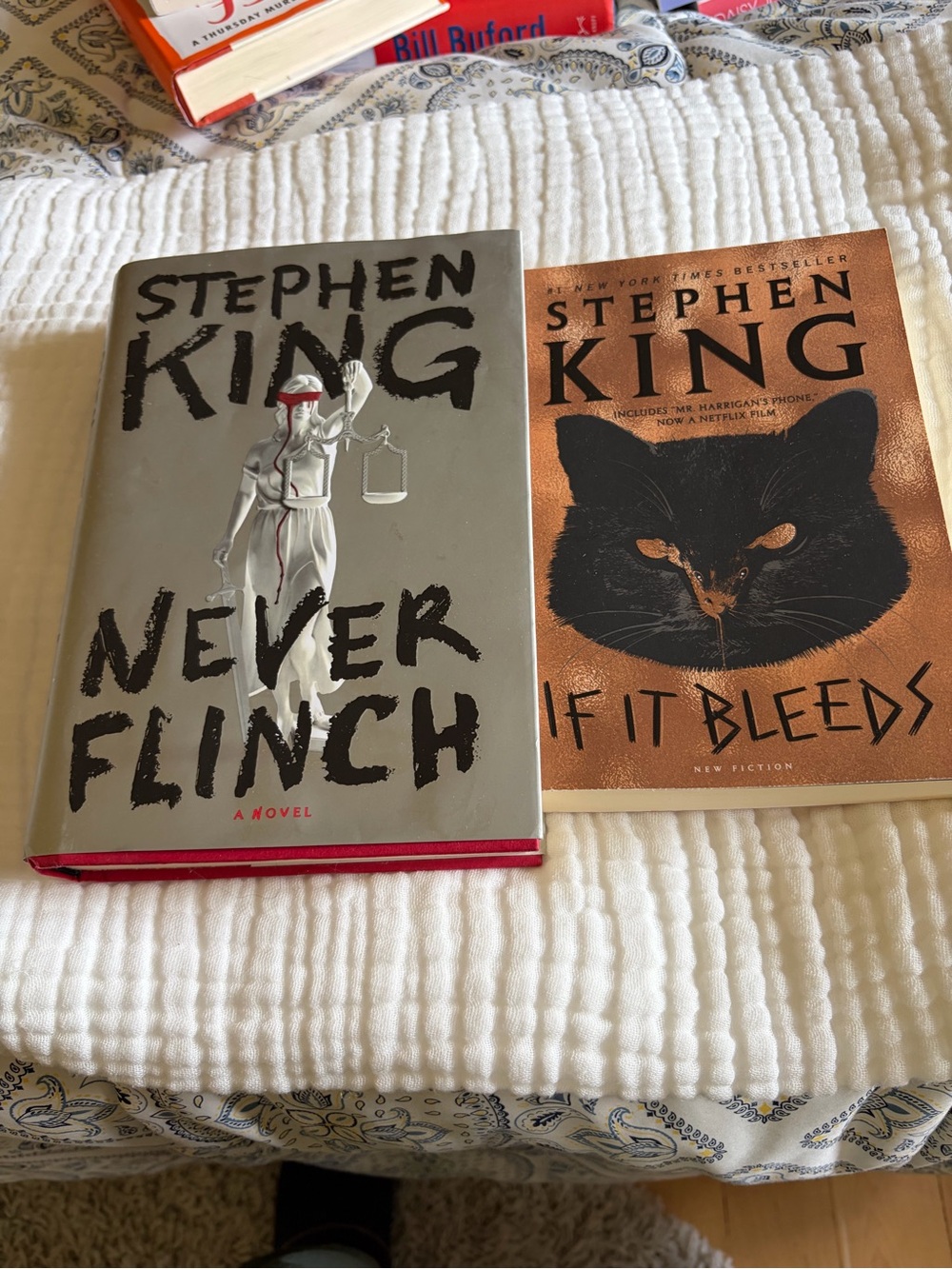 'Never Flinch' and 'If It Bleeds' Book Set - Stephen King hardcovers
